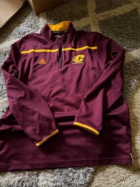 adidas Maroon & Gold Central Michigan Quarter-Zip Pullover
